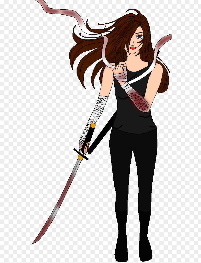 Sword Long Hair Character Clip Art PNG