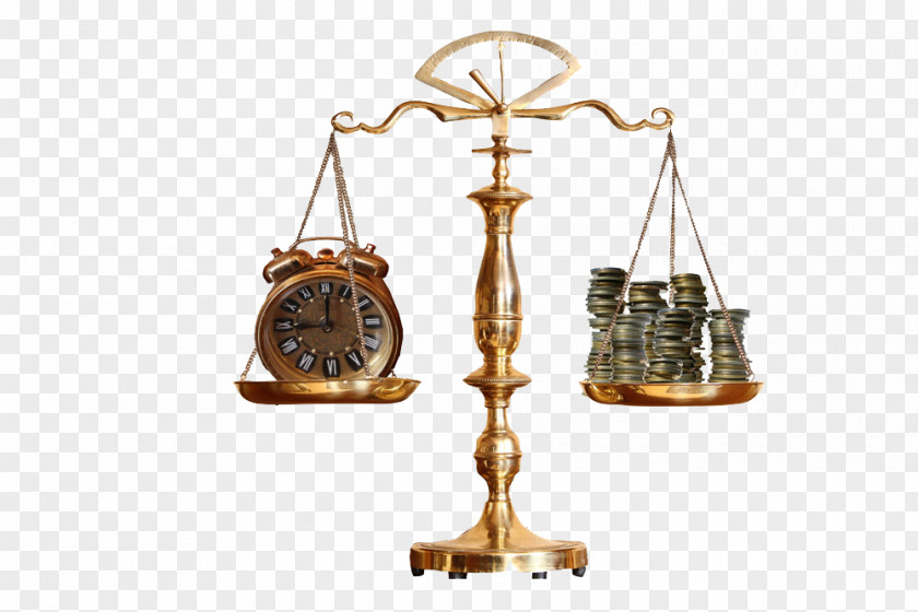 Alarm Clock And Coins Picture On The Balance Lawyer Attorneys Fee Contract PNG