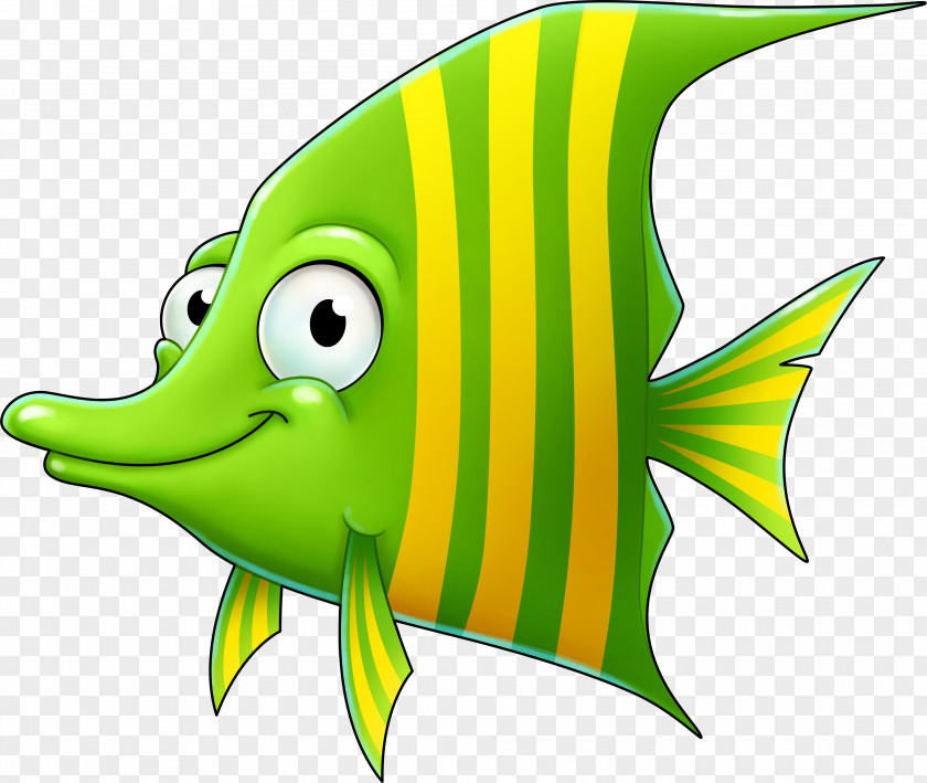 Fishing Caryoon Green Cartoon Fish Clip Art PNG