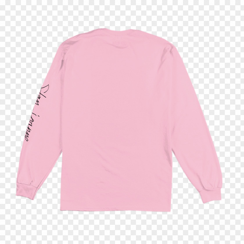 Pink Tshirt Long-sleeved T-shirt Crew Neck PNG