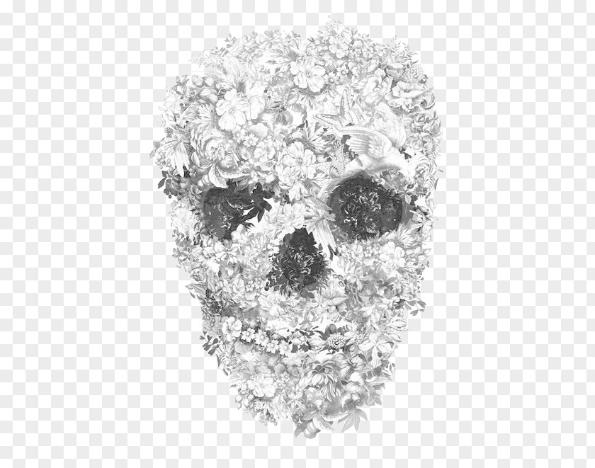 Skull Flower Calavera Art PNG