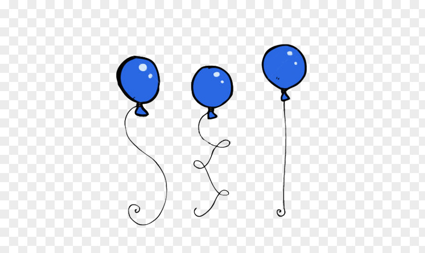 Three Blue Balloons Balloon Cartoon Illustration PNG