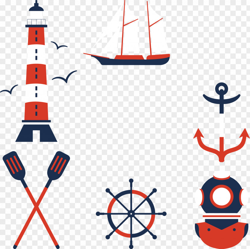 Vector Hand-painted Boat Posters Maritime Transport Clip Art PNG