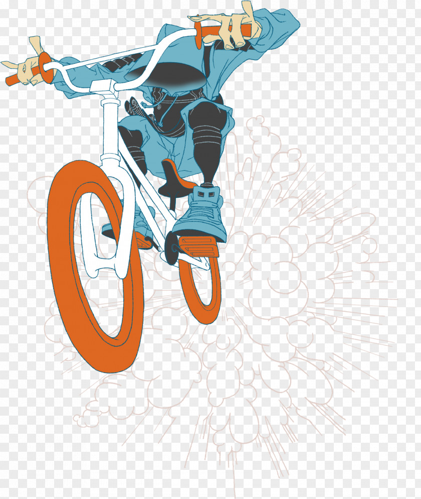 Samurai Bushi BMX Bike Illustration PNG