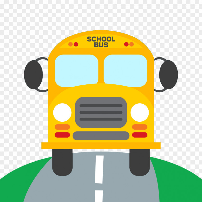 Cartoon School Bus Illustration PNG