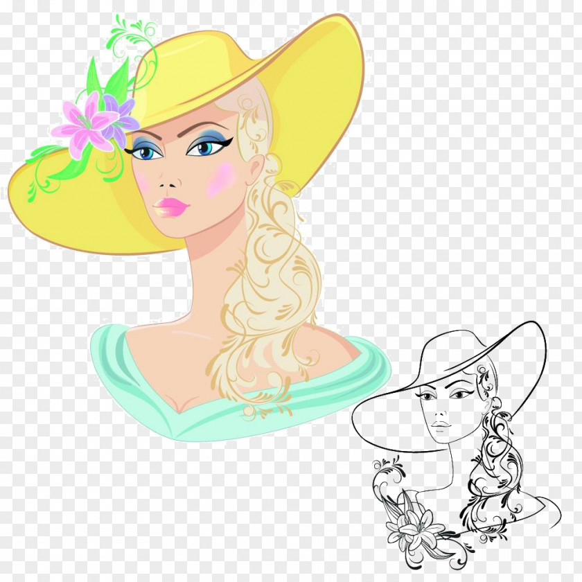 Cartoon Woman Hat Material Royalty-free Stock Photography Clip Art PNG