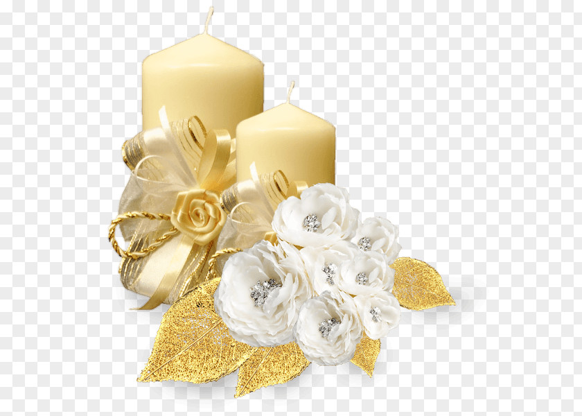 Candle Image Cut Flowers Yellow PNG