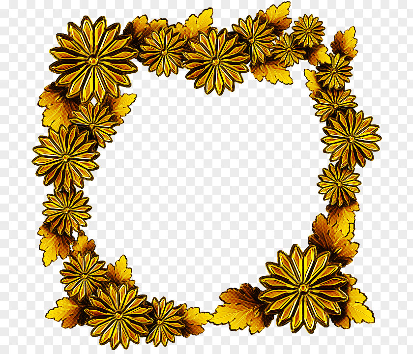 Floral Design Sunflower Background Flowers Frame PNG