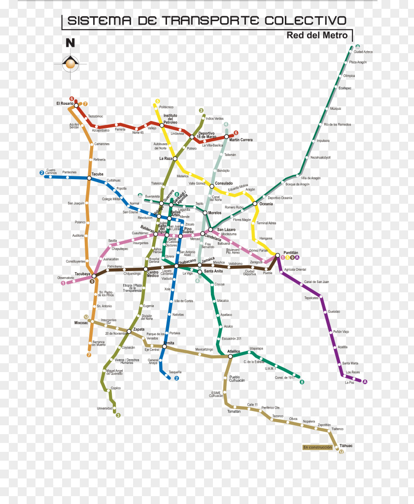 Map Rapid Transit Metro Coyoacán Mexico City PNG