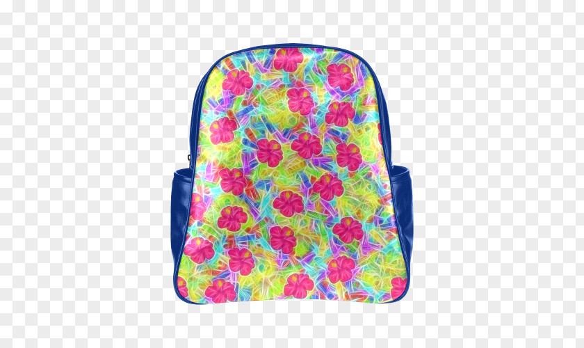 Backpack Book Pattern Textile Canvas Print Hawaii Pink Flowers Product PNG