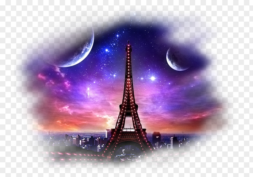 Tour Eiffel Painting Desktop Wallpaper PNG