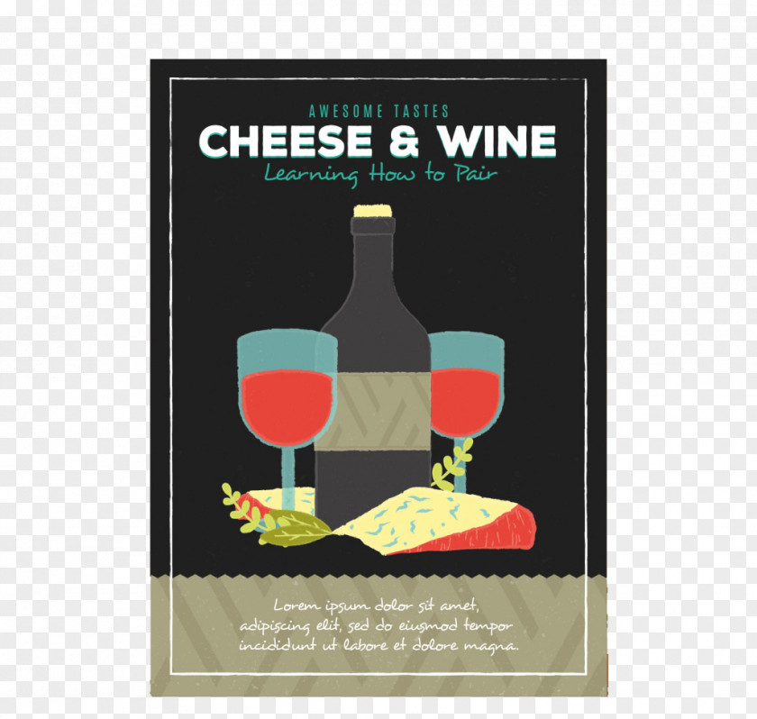 Cheese And Wine Posters Vector Material Red Champagne Poster Glass PNG