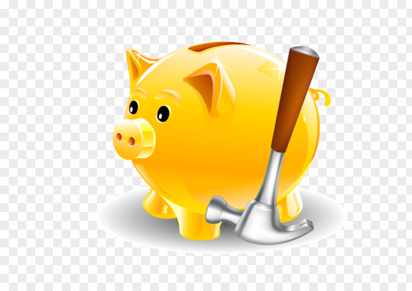 Golden Piggy Bank Domestic Pig Finance PNG