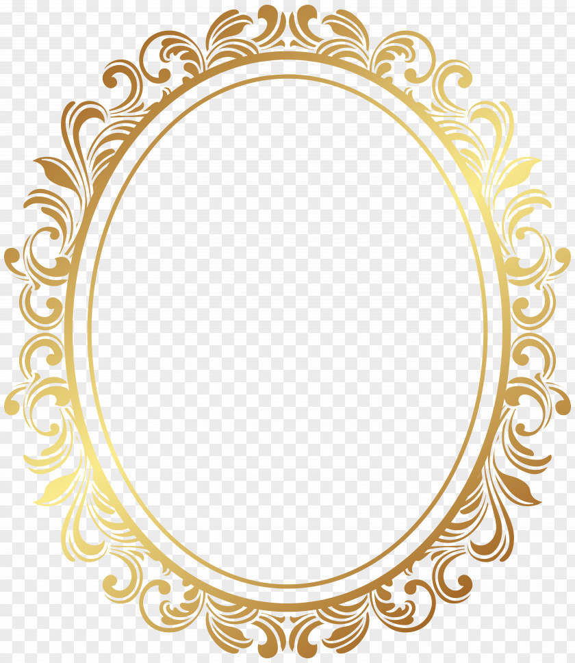 Oval Border Deco Frame Clip Art Picture PNG
