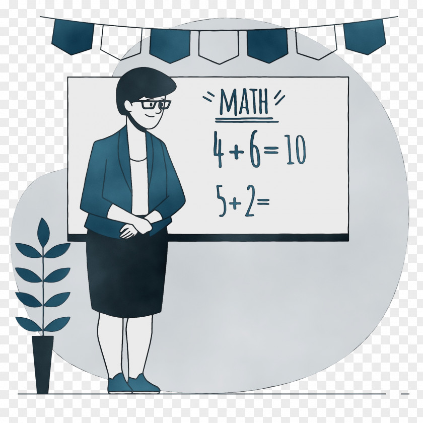 Cartoon Teaching Poster Mathematics PNG