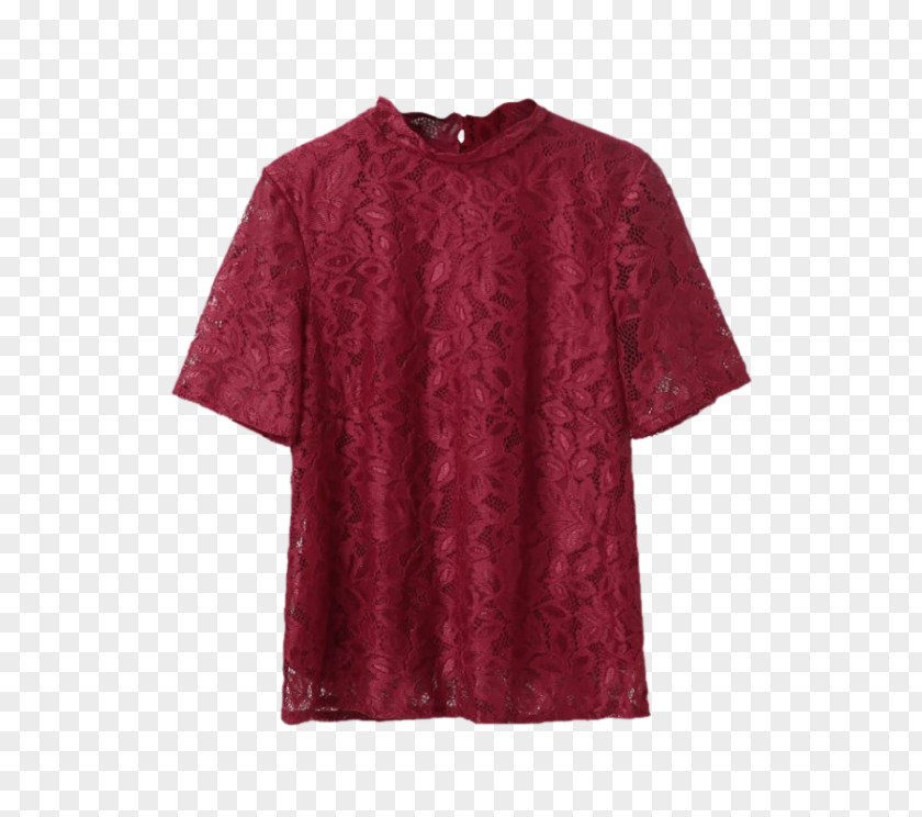 Red Lace T-shirt Maroon Dress Clothing Patagonia PNG