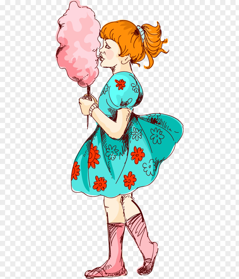 Cotton Candy Eating Food PNG candy Food, painted girl eating cotton clipart PNG