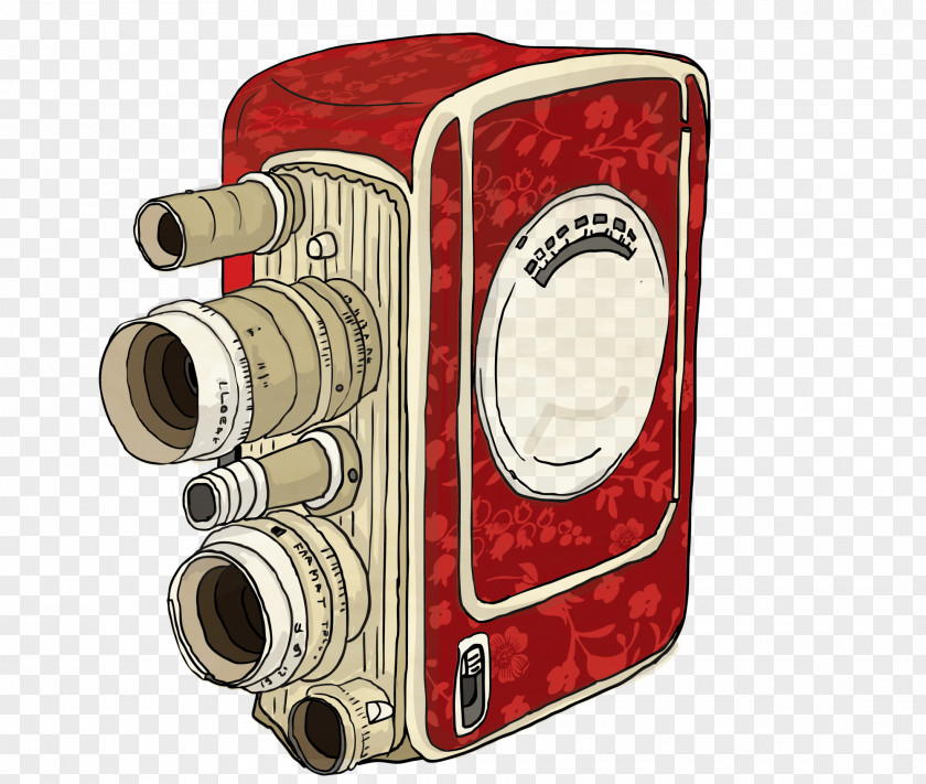 Red Retro Camera Drawing PNG