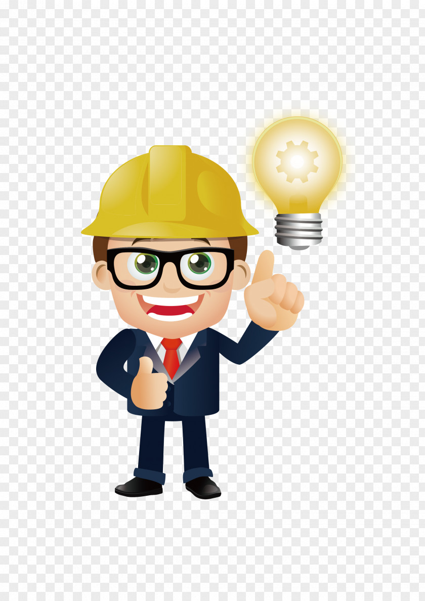 Engineer Cartoon Architecture Drawing PNG
