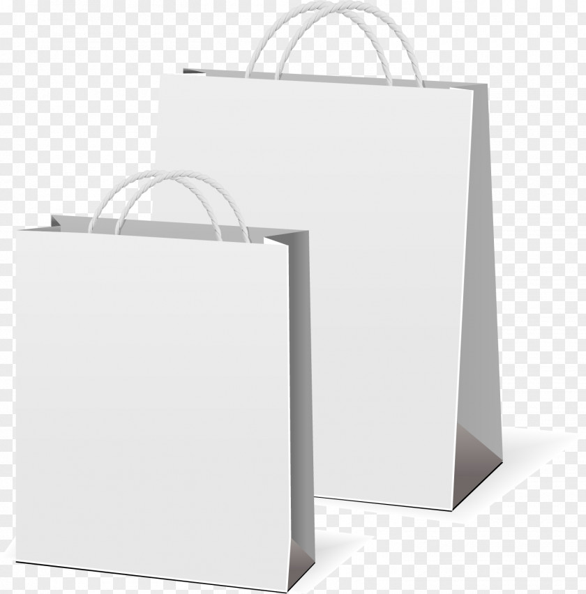 Vector Painted White Shopping Bag Paper PNG