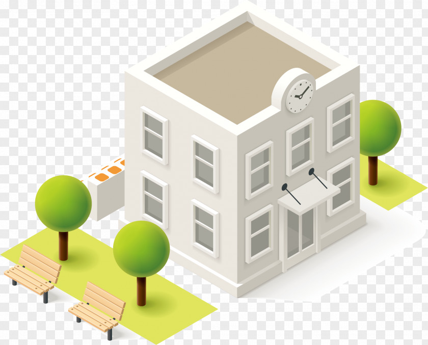 Chair Park Schoolyard Isometric Projection Building PNG