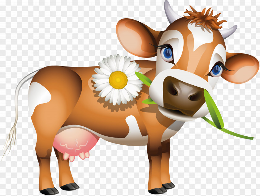 Cow Jersey Cattle Holstein Friesian Calf Dairy Clip Art PNG