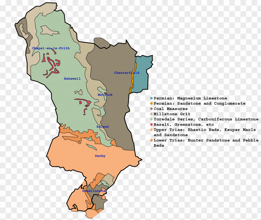 Map Derbyshire Geology Geologic Rock PNG