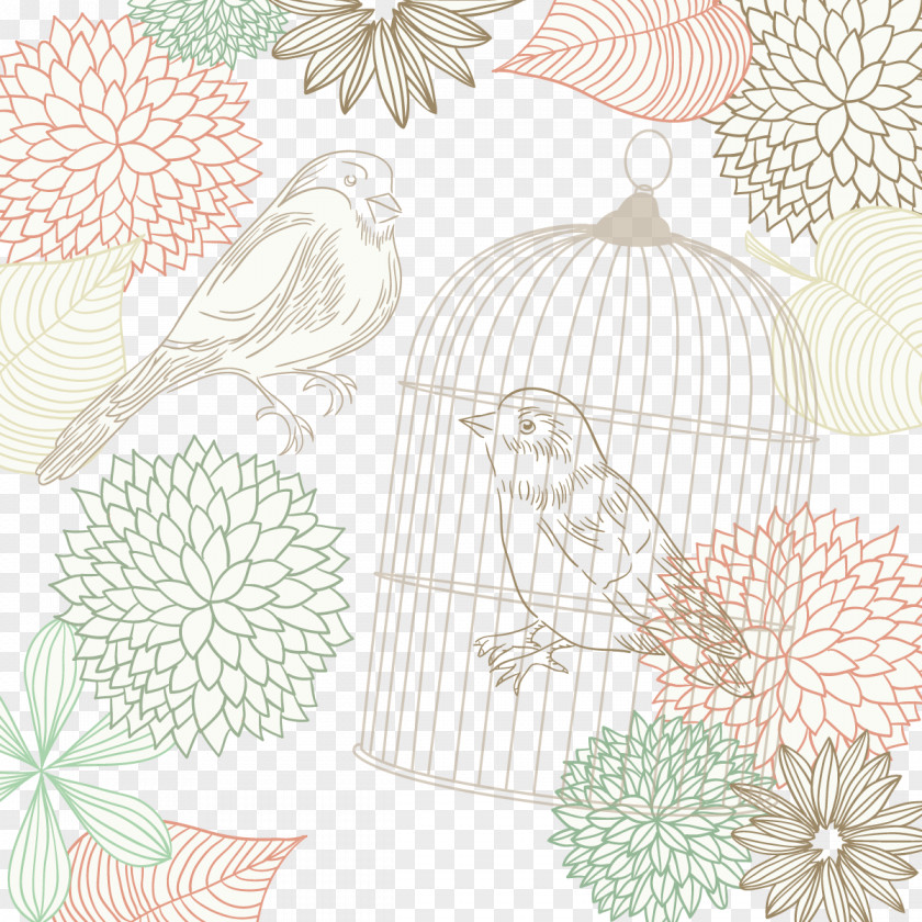 Vector Caged Bird PNG