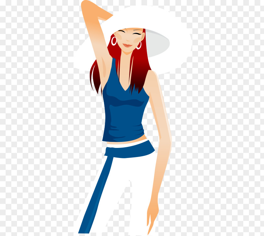 Hand-painted Cartoon Hat Hair Beauty Drawing Illustration PNG