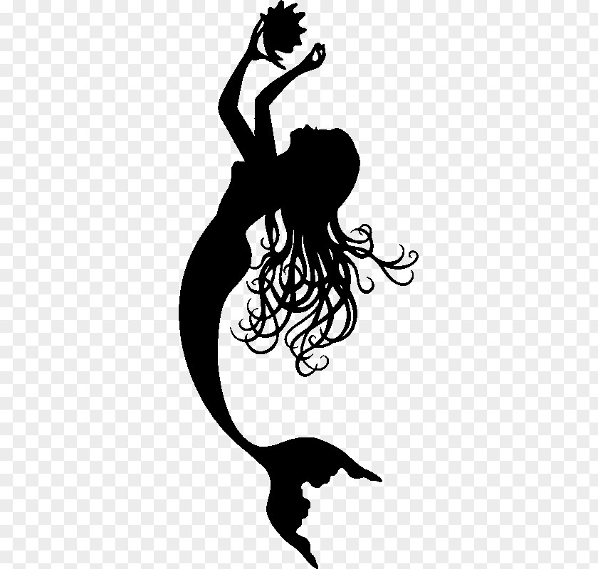 Mermaid Tail Silhouette Sticker Wall Decal Vinyl Group Clip Art PNG