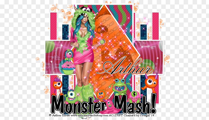Monster Mash Graphic Design Toy Pink M PNG