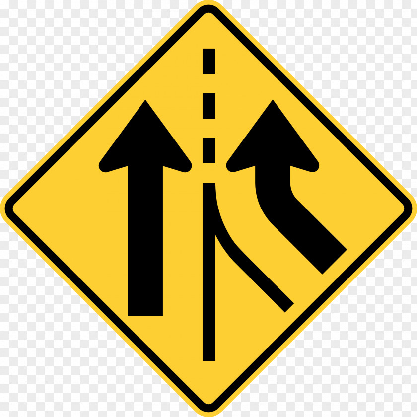 Traffic Signs Sign Lane Merge Warning PNG