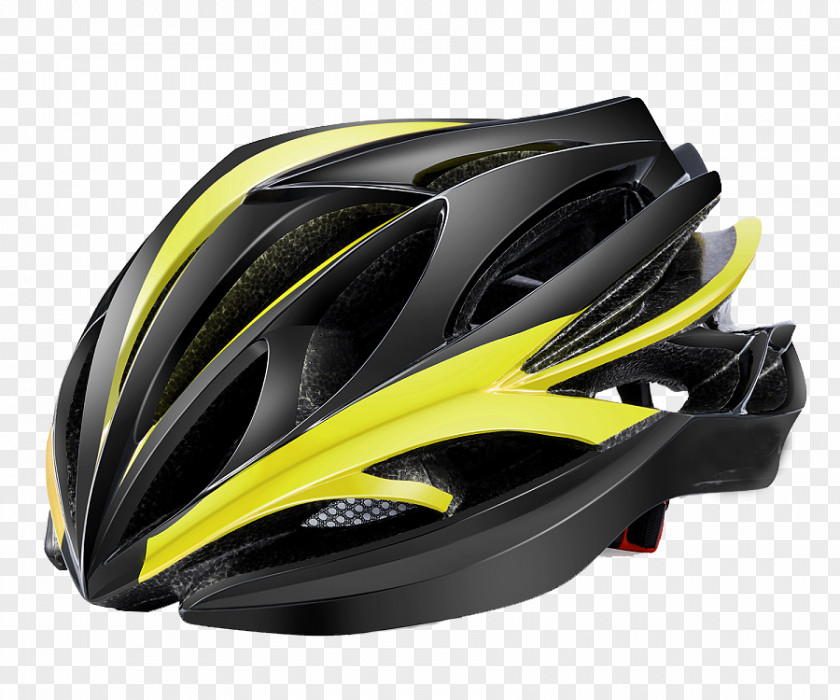 Yellow Black Helmet Bicycle Motorcycle Cycling PNG