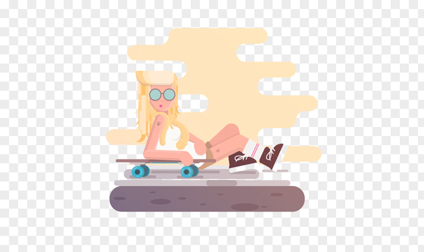 Blonde Girls Sports Skateboard Computer Animation Motion Graphics PNG