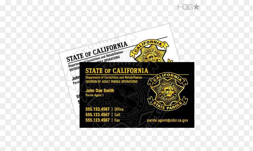 Boutique Business Card Series California Department Of Corrections And Rehabilitation Cards Parole Probation Officer PNG