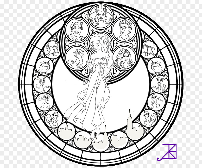 Disney Princess Coloring Book Mandala Stained Glass Megara PNG