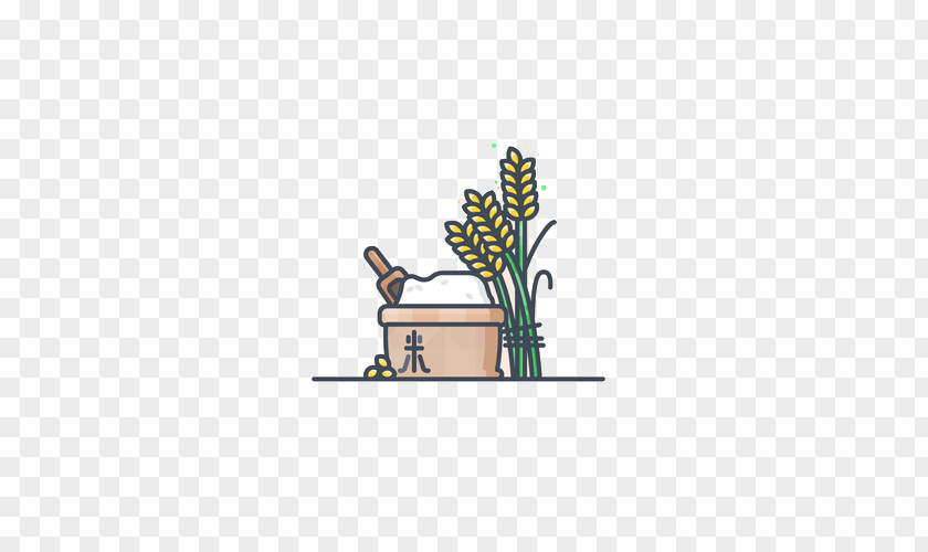 Flat Rice Cooked User Interface Illustration PNG