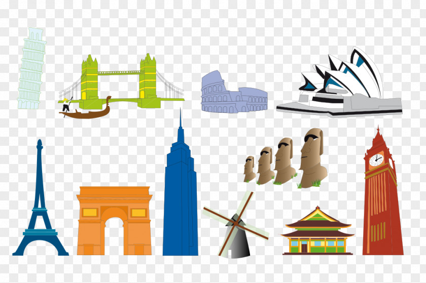 Landmarks Eiffel Tower Washington Monument Colosseum Clip Art PNG