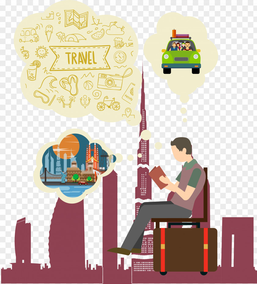 Vector Travel Abroad Tourism Clip Art PNG