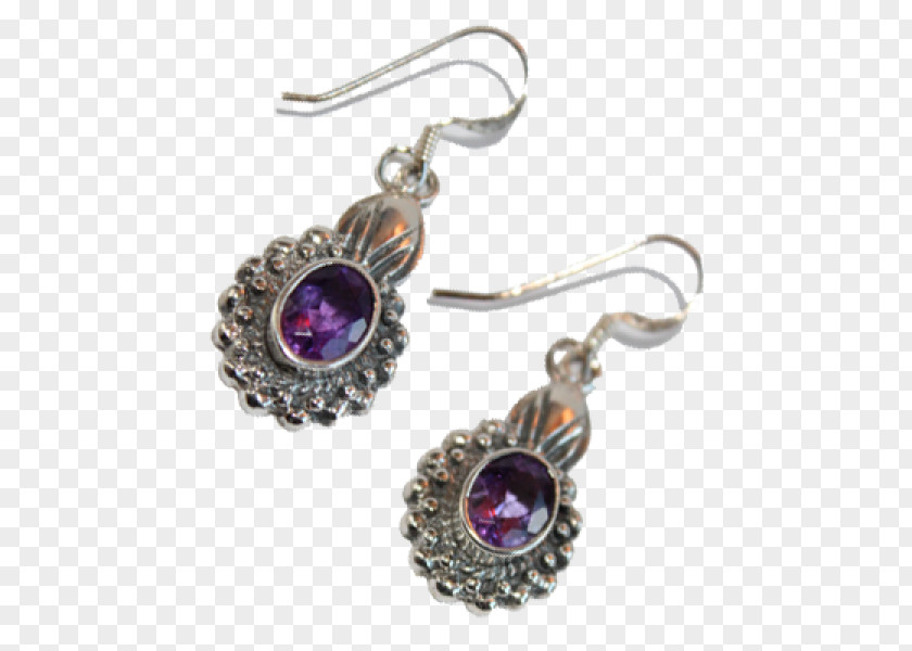Amethyst Earring Jewellery Gemstone Silver PNG