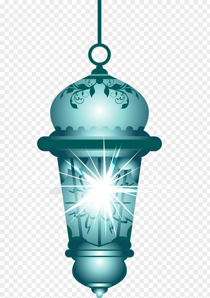 Blue Islamic Decoration Vector PNG