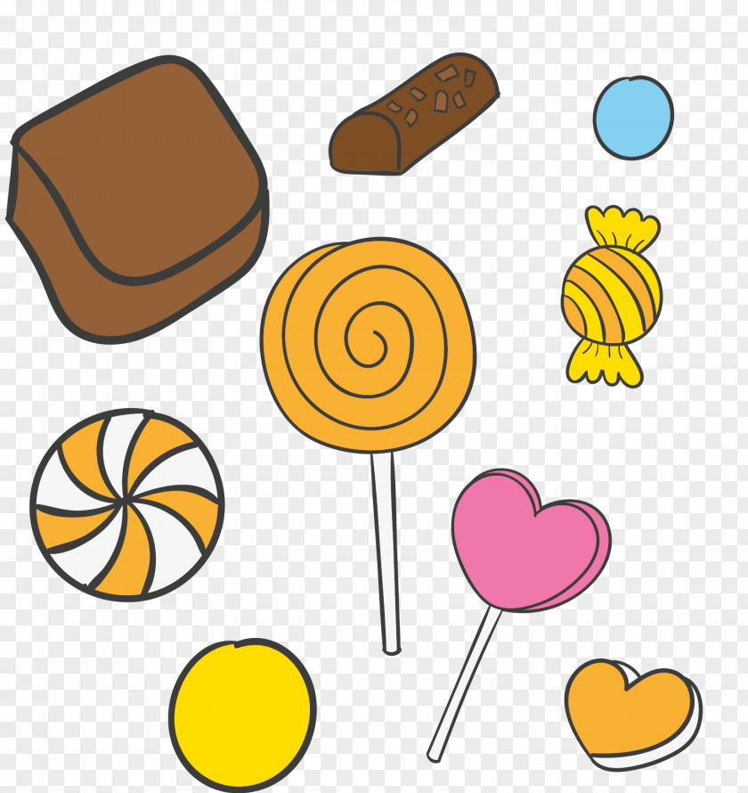 Vector Hand-painted All Kinds Of Candy Euclidean Clip Art PNG