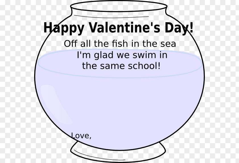 Fish Bowl Heart Goldfish Valentine's Day Clip Art PNG