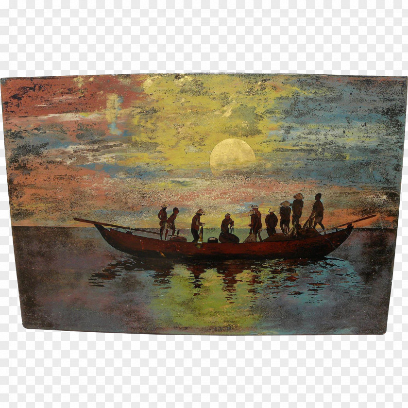 Painting Sampan Art Boat PNG