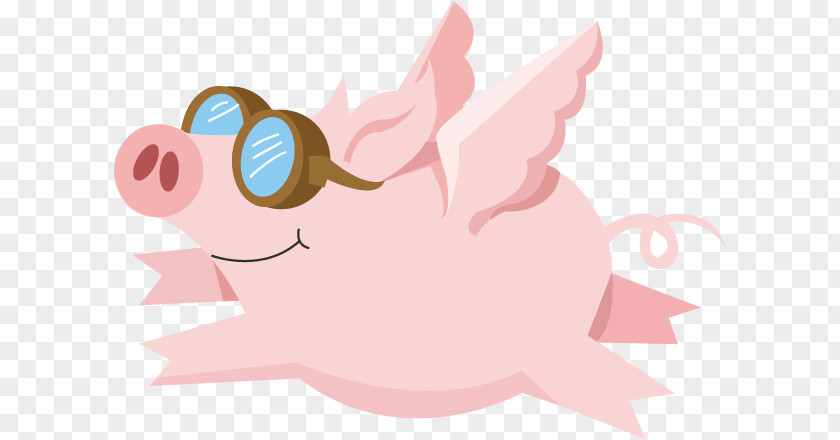 Flying Pig Domestic Cartoon Airplane Wing PNG