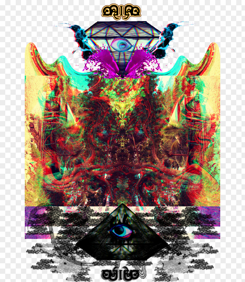 Psychedelic Samurai Graphic Design Disc Jockey PNG