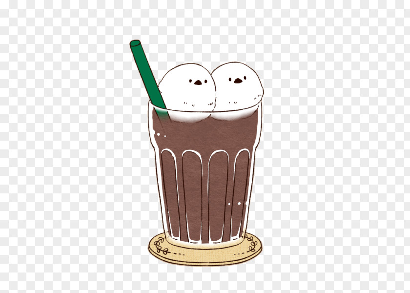 Creative Hand-painted Glass Milkshake Chocolate Milk Cream Cartoon PNG