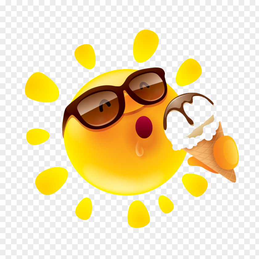 Sun Eating Ice Cream Cartoon Royalty-free Clip Art PNG
