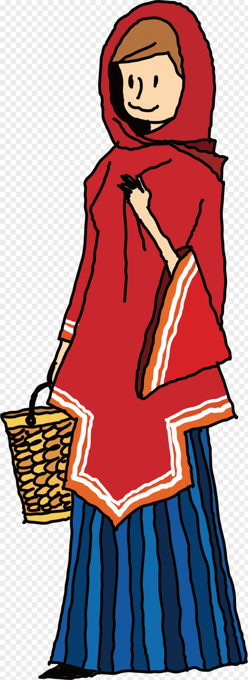 Vector Hand-painted Women Hag Clip Art PNG