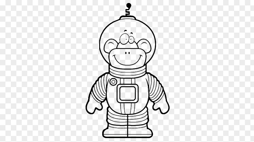 Space Monkey Drawing Macaque Coloring Book PNG